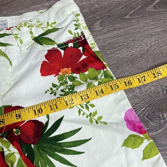 Abercrombie & Fitch Multi Tropical Print Low-Rise Cropped Skinny Pants Sz 25 - Picture 8 of 11